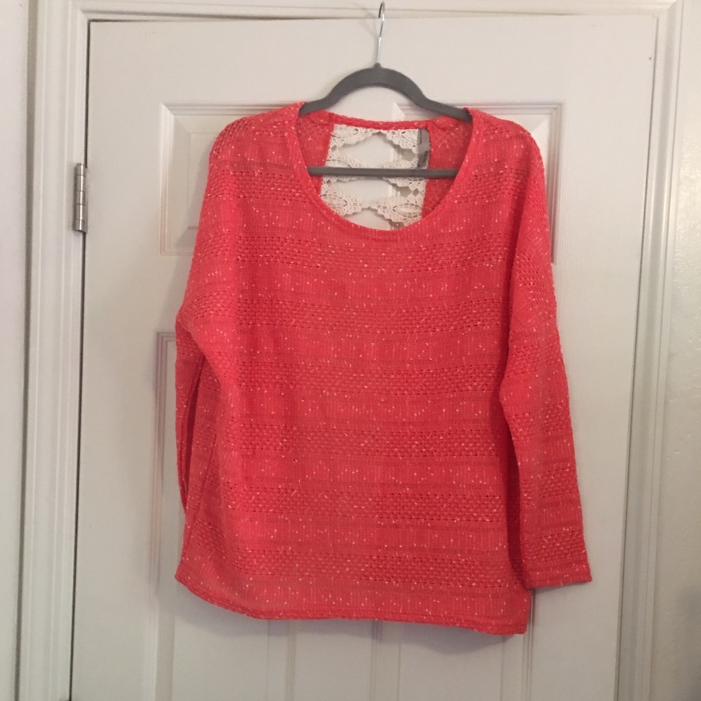 Anthropologie Entro Orange Sweater